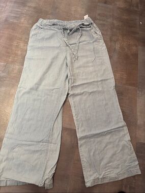 Lole Light Gray Wide Leg Pants with Drawstring